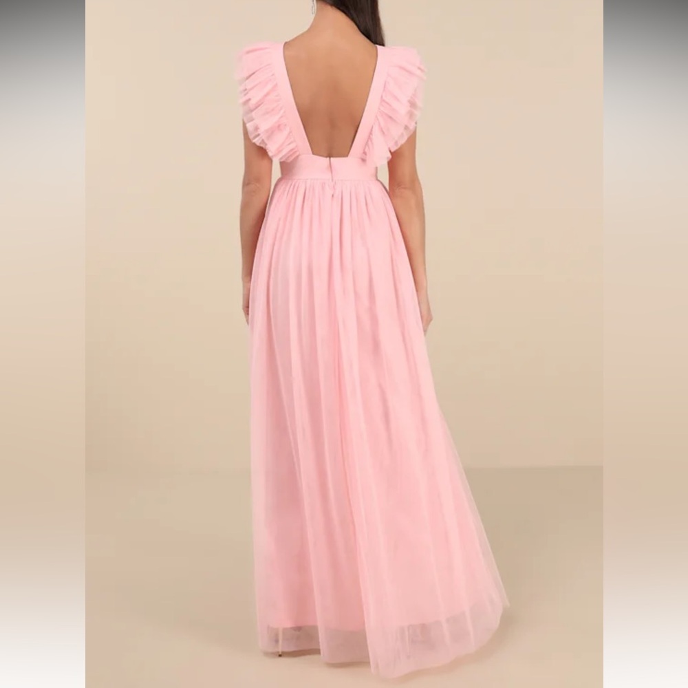 Lulu's Blush Ruffle Maxi Dress - Picture 2 of 4